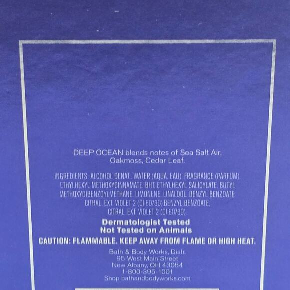 BBW Deep Ocean Men's Collection Cologne 3.4 FL Oz. - Picture 2 of 2